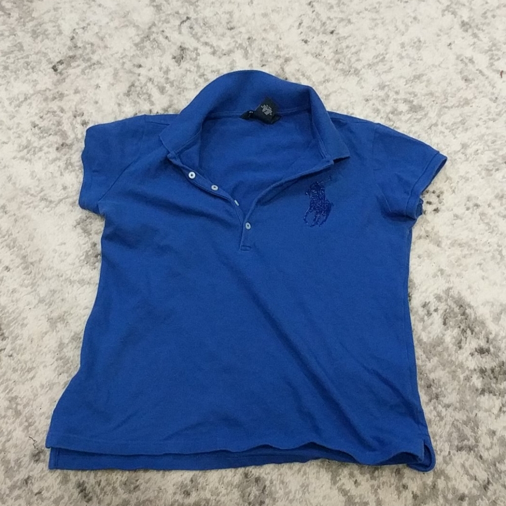 Ralph Lauren Blue beaded polo shirt